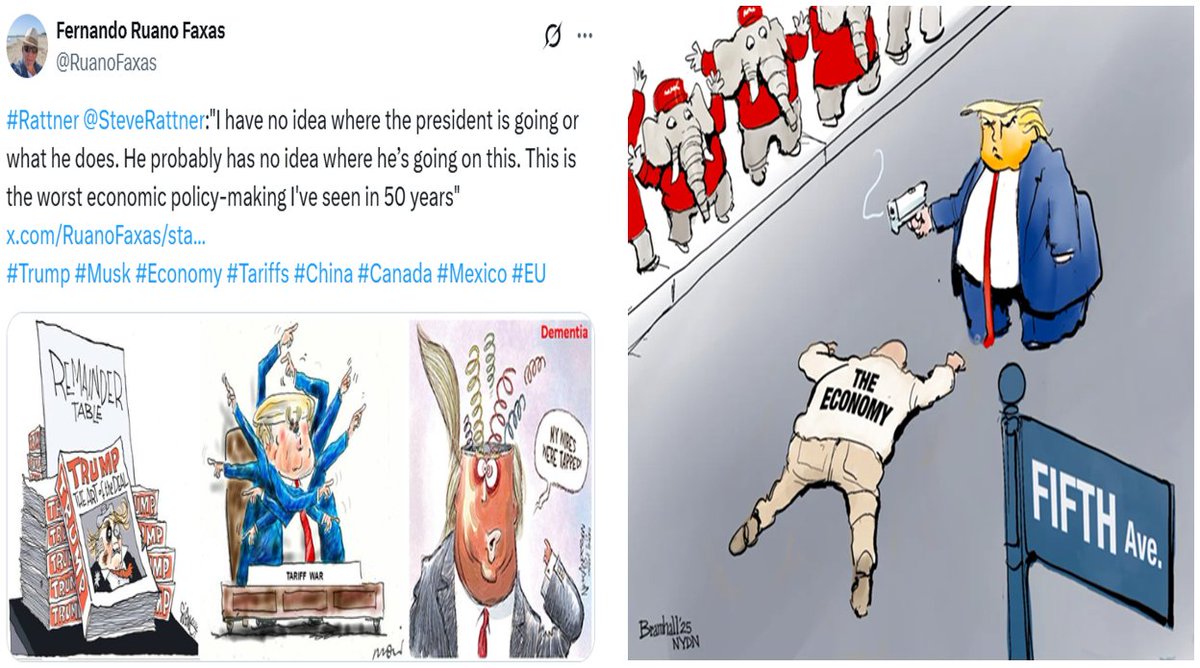 RuanoFaxas's tweet photo. @TheAtlantic @JerusalemDemsas "Whoever is elected the 48th president won’t be able to easily rebuild what #DonaldTrump is busy destroying"
S.#Rattner:"This is the worst economic policy-making I've seen in 50 years"
F.González:"Not even he knows what he's going to do tomorrow.#Trump has bet on #Putin"
#TARIFFS https://t.co/FM7liANmau