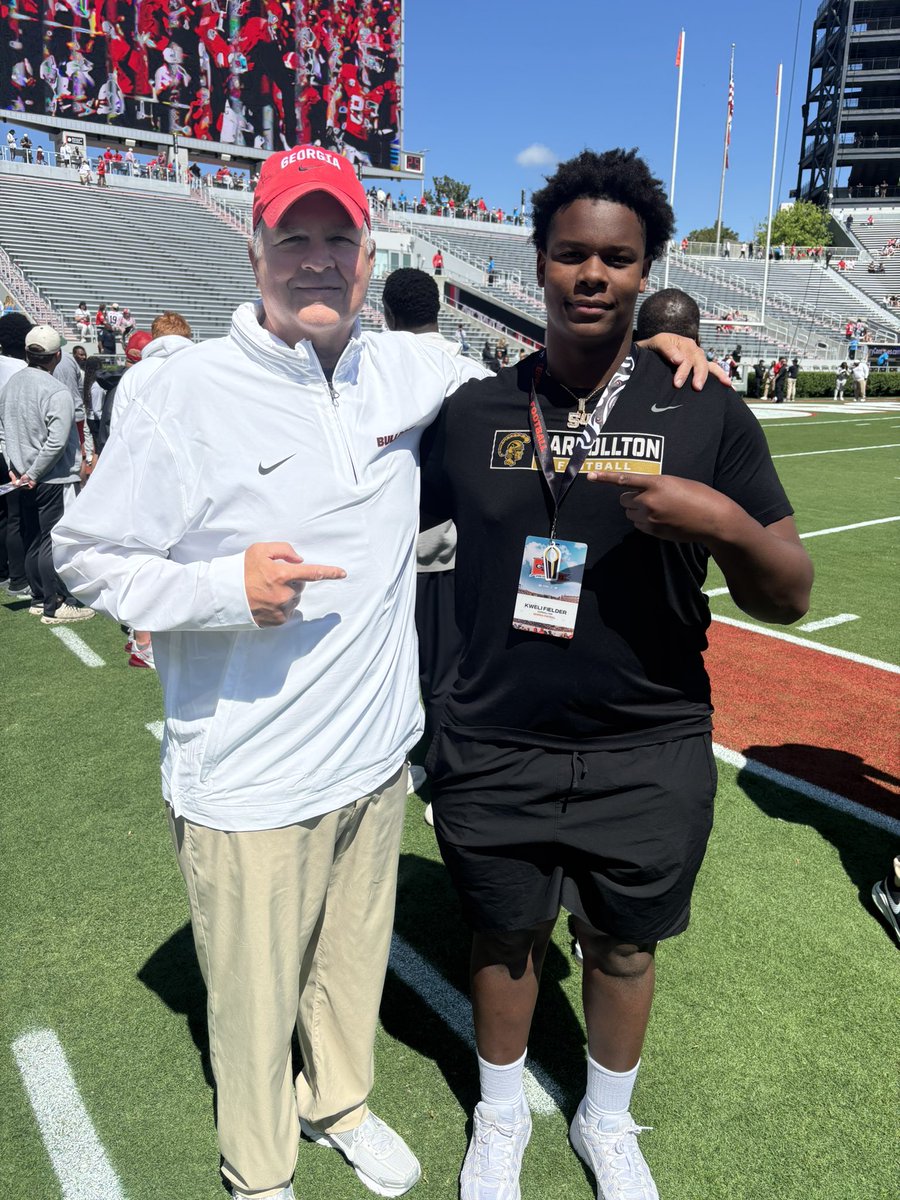 Kweli Fielder (@kwelifielder) on Twitter photo #AGTG After a great conversation with <a href="/SSearels/">Stacy Searels</a> I was BLESSED to receive an 🅾️ffer from The University Of Georgia <a href="/GeorgiaFootball/">Georgia Football</a> <a href="/KirbySmartUGA/">Coach Kirby Smart</a> <a href="/coachKub_70/">Edmund Kugbila</a> <a href="/CoachJoeyKing/">Joey King</a> <a href="/CoachD_Phillips/">Coach Dusty Phillips</a> <a href="/_CoachFuller/">JC Fuller</a> <a href="/CoachMasters/">Nate Masters</a> <a href="/TheCoach_Barge/">Coach Barge</a> <a href="/Carrollton_High/">Trojan Football</a> <a href="/CarrolltonTroj1/">Carrollton High School FB 🏈 Recruiting Page</a> #AGTG After a great conversation with <a href="/SSearels/">Stacy Searels</a> I was BLESSED to receive an 🅾️ffer from The University Of Georgia <a href="/GeorgiaFootball/">Georgia Football</a> <a href="/KirbySmartUGA/">Coach Kirby Smart</a> <a href="/coachKub_70/">Edmund Kugbila</a> <a href="/CoachJoeyKing/">Joey King</a> <a href="/CoachD_Phillips/">Coach Dusty Phillips</a> <a href="/_CoachFuller/">JC Fuller</a> <a href="/CoachMasters/">Nate Masters</a> <a href="/TheCoach_Barge/">Coach Barge</a> <a href="/Carrollton_High/">Trojan Football</a> <a href="/CarrolltonTroj1/">Carrollton High School FB 🏈 Recruiting Page</a>