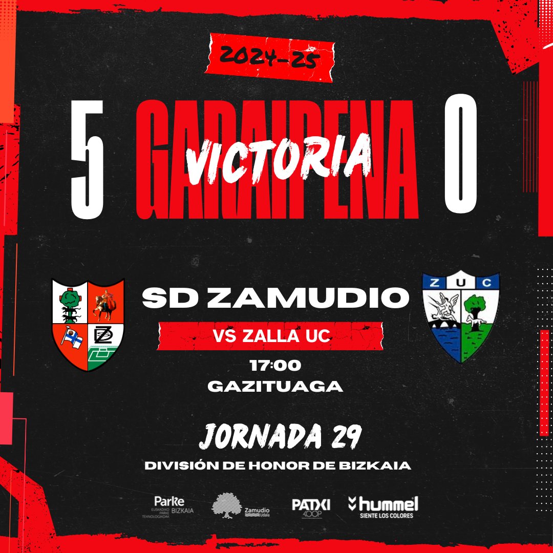 sdzamudio's tweet photo. ⏱️ FINAL |5-0| Victoria brillante del equipo ante un rival directo. Los goles de Rojas, Martín, Pisón, Mena y Alain nos dan los tres puntos.  
#AupaZamudio #SDZamudioZallaUC https://t.co/sD84pGK1l4