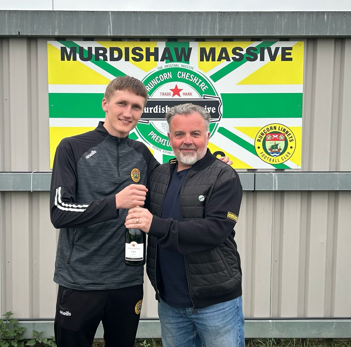 🟡🟢 | MAN OF THE MATCH

was presented by match sponsors <a href="/Igsmltd/">Ian Green</a> to Lewis Crane after today's home win against <a href="/AvroFC/">Avro FC</a>
<a href="/MurdishawM/">Murdishaw Massive</a>