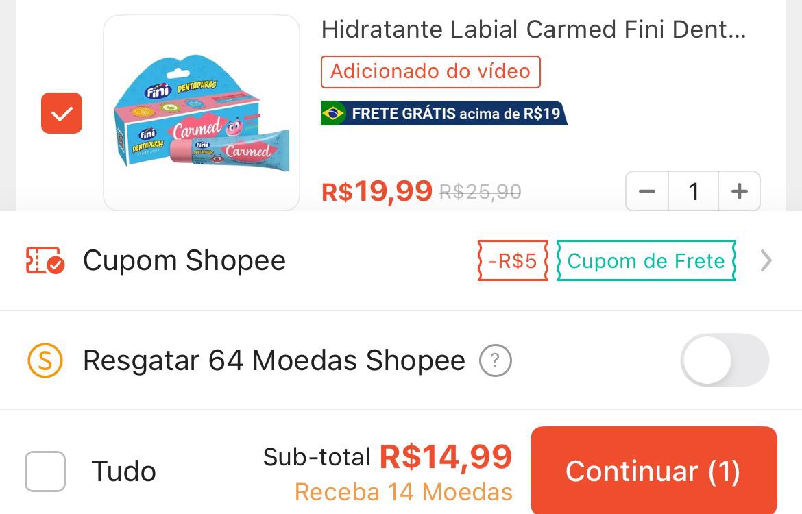 Livia20105571's tweet photo. 🆘 O QUERIDINHOO😱

￼Hidratante Labial Carmed Fini Dentaduras Efeito Gloss 10g

Por R$14,99 😱🔥

> Adicione no carrinho através do vídeo para usar o cupom

Pegar promoção  ➡️https://t.co/pXFNes0n9C

#BBB25 https://t.co/GqrBlEsqWz