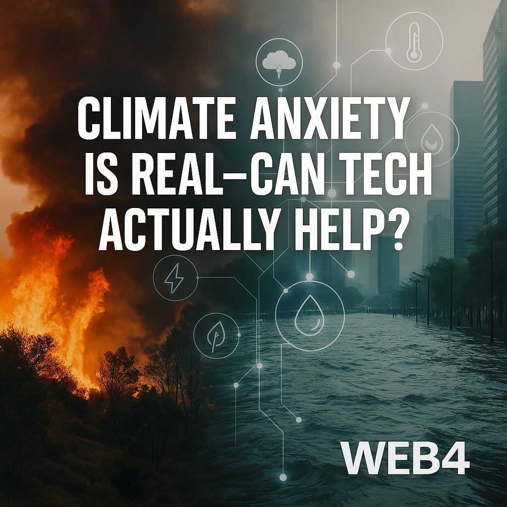 web4Europe's tweet photo. 🔥 Climate Anxiety Is Real
Extreme weather is the new normal.
Can WEB4 use IoT to track emissions and AI to predict disasters—making climate action smarter, not just louder?
What’s one “green tech” feature you want in your city? 🌍
#ClimateCrisis #GreenTech #WEB4 https://t.co/YlFqftKCYX