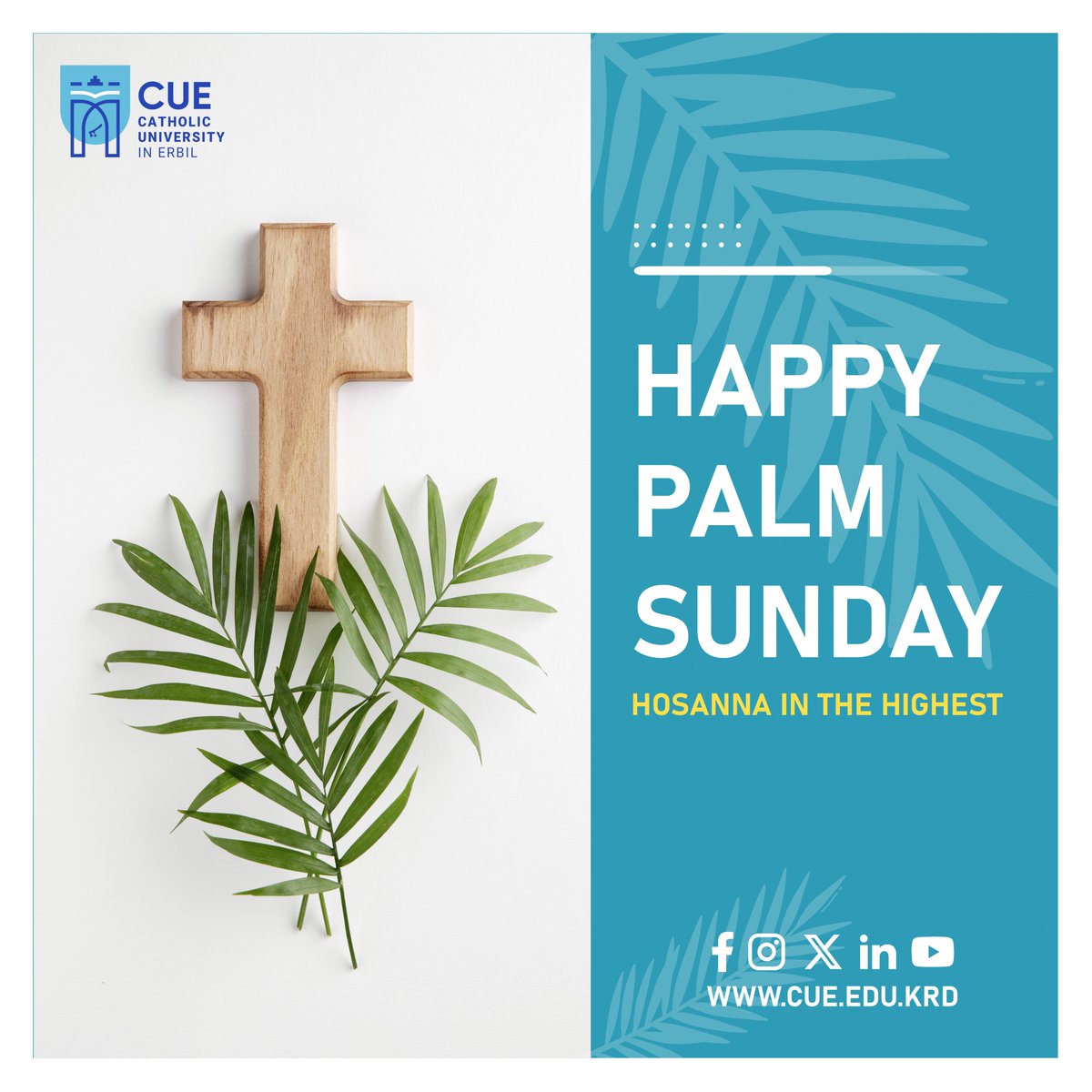 Palm Sunday Blessings from the Catholic University in #Erbil.

#CUE