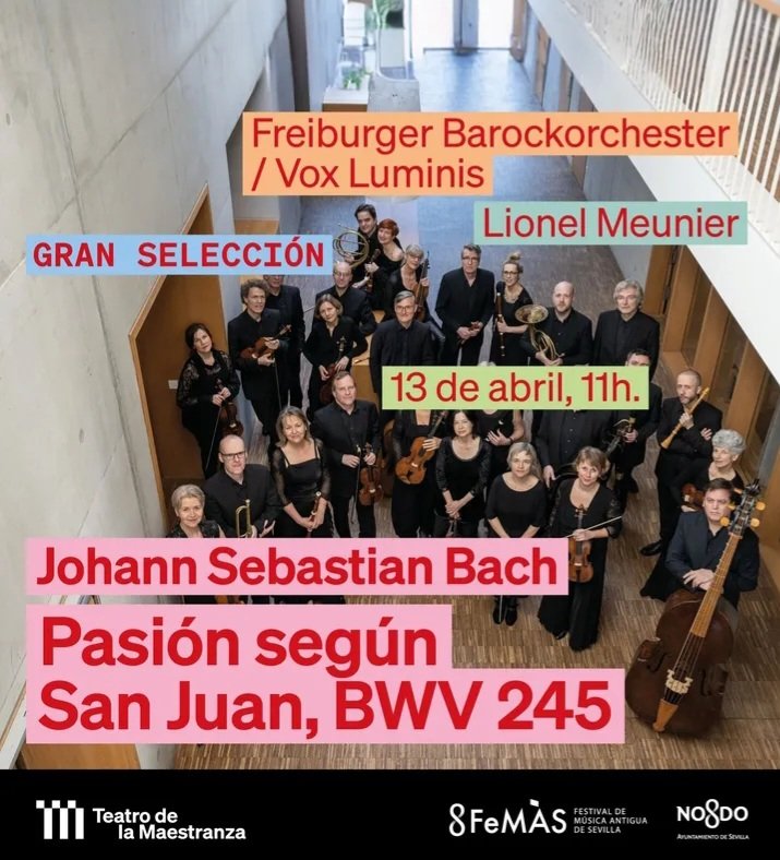 Juan José González (@juanjo1811) on Twitter photo Llegan dos de los momentos más esperados del <a href="/FemasSevilla/">Festival de Música Antigua de Sevilla</a>; el Stabat Mater de Pergolesi interpretado por Il Pomo D'Oro, y La Pasión según San Juan de J. S. Bach con Vox Luminis y la Freiburger Barockorchester. Llegan dos de los momentos más esperados del <a href="/FemasSevilla/">Festival de Música Antigua de Sevilla</a>; el Stabat Mater de Pergolesi interpretado por Il Pomo D'Oro, y La Pasión según San Juan de J. S. Bach con Vox Luminis y la Freiburger Barockorchester.