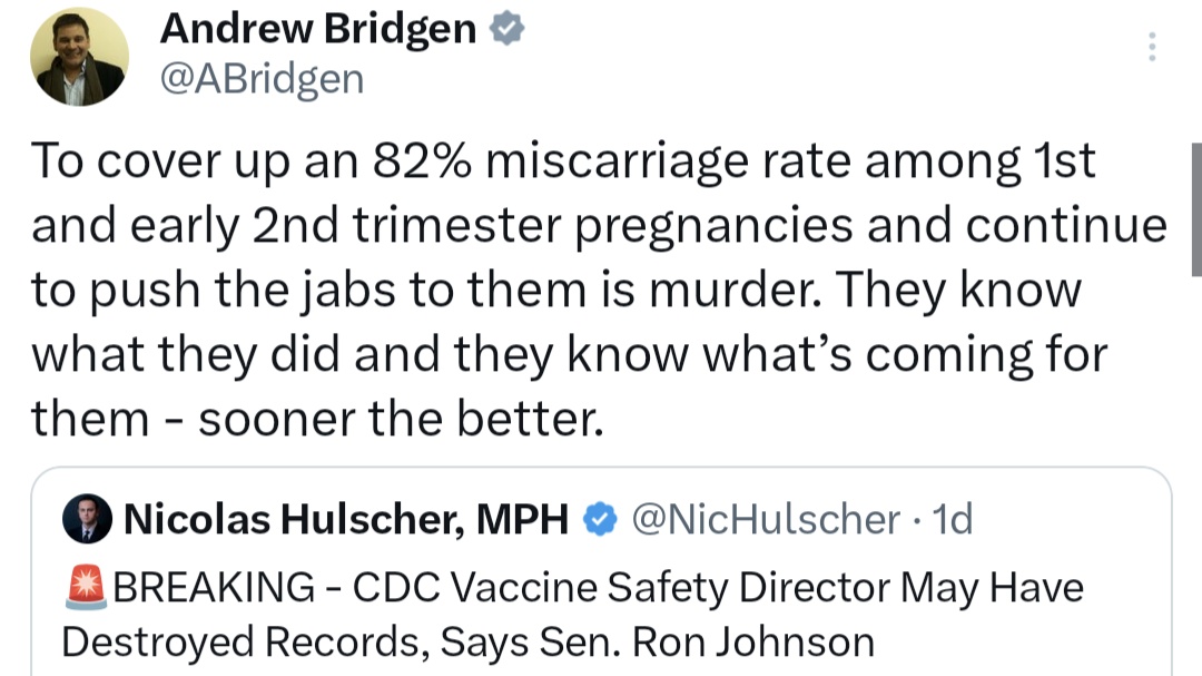 _johnbye's tweet image. Ex MP Andrew Bridgen continues down the rabbit hole, suggesting covid vaccines were designed to kill the elderly, making ludicrous claims about miscarriage rates, and sharing long debunked claims about a vaccine being used to sterilize women in Kenya.

And that's just this week!