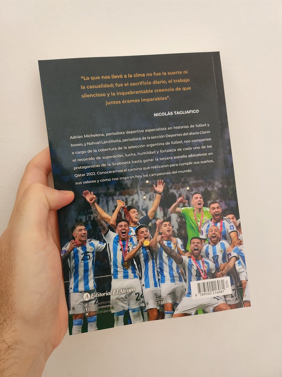 Librería Fanáticos 📚 - #Libros #Fútbol #Deporte (@librosfanaticos) on Twitter photo Los periodistas <a href="/AdrioMichelena/">AM</a> y <a href="/LanzillottaOk/">Nahuel Lanzillotta</a> nos comparten el recorrido de superación, lucha, humildad y fortaleza de cada uno de los campeones del mundo. 🏆
👉🏻 Prólogo de <a href="/nico_taglia/">Nico Tagliafico</a>
Disponible en: libreriafanaticos.com/producto/sueno… Los periodistas <a href="/AdrioMichelena/">AM</a> y <a href="/LanzillottaOk/">Nahuel Lanzillotta</a> nos comparten el recorrido de superación, lucha, humildad y fortaleza de cada uno de los campeones del mundo. 🏆
👉🏻 Prólogo de <a href="/nico_taglia/">Nico Tagliafico</a>
Disponible en: libreriafanaticos.com/producto/sueno…