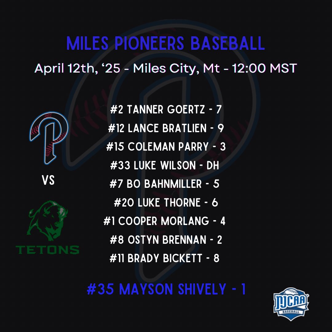 Game 3 lineup at Home vs Williston #RollNeers