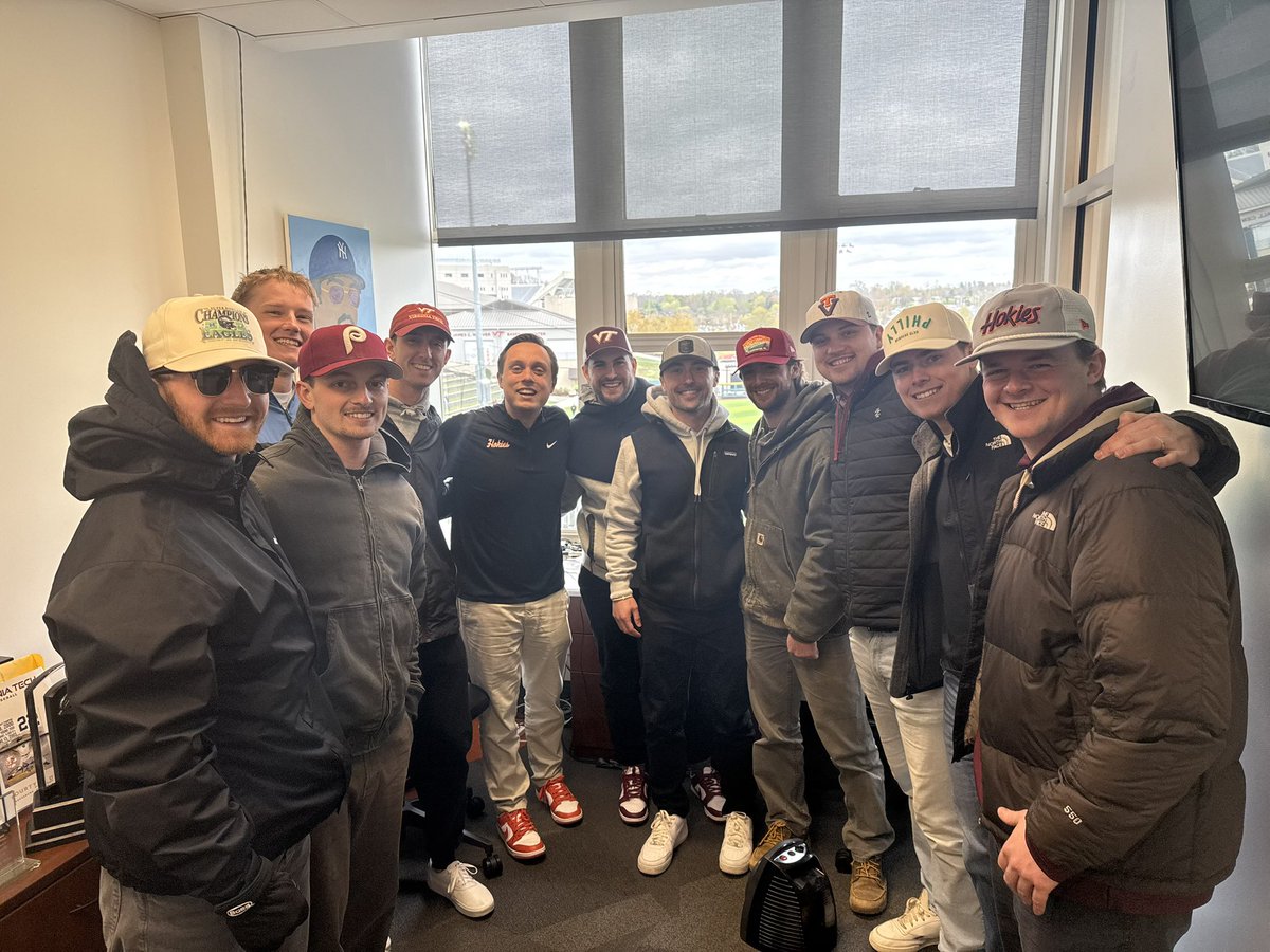 EvanKHughes's tweet photo. How about this for a surprise visit? Teammates of Ben Watson at Elizabethtown came by the booth. What a crew supporting him this weekend!

Game two of the series is on the air. Join us using any of the options below. https://t.co/Q6Rs1Psu2m