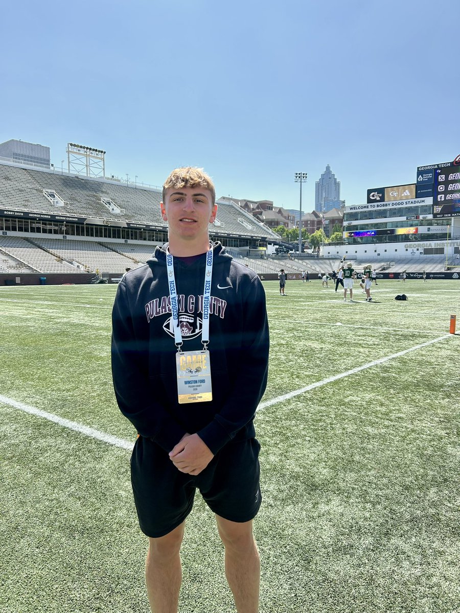 WinstonFord20's tweet photo. Excited to be at Georgia Tech for their Spring Game today! 
@GeorgiaTechFB @BahhurTed @coachtaburns @CoachMobley8 @CoachRoberts_PC @CtspFootball @Coach_CTaylor @Toohey_sp @LippertScouting https://t.co/og6t6eeaKK