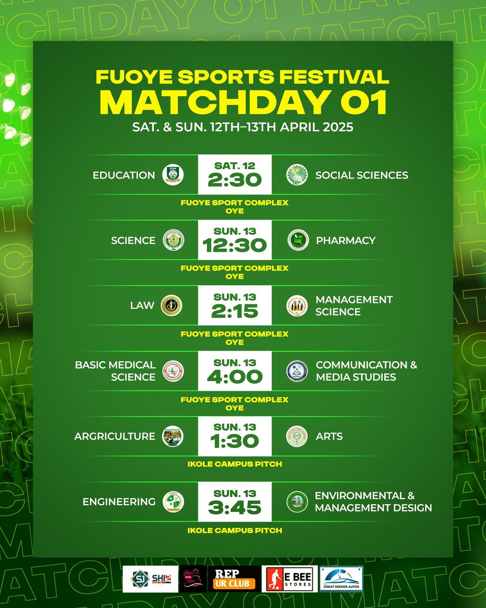 FFuoye75437's tweet photo. TALK LESS, LEARN MORE, FUSOSSA GETS SCHOOLED BY EDUCATORS AT FUOYE SPORT FESTIVAL OPENING MATCH

https://t.co/P0sI1kSkP4 https://t.co/8dKZWl2V7f