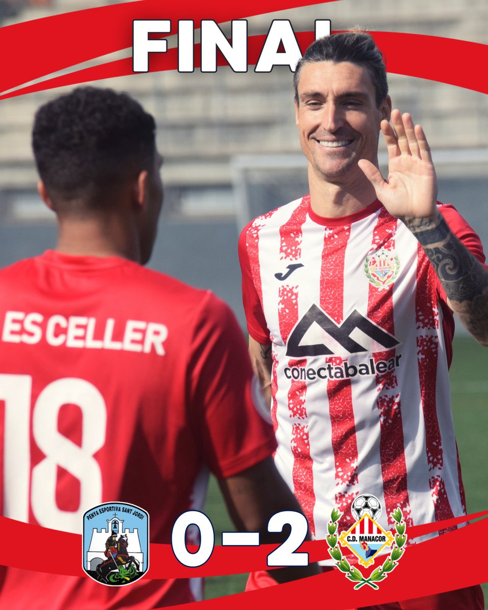 ✅ 𝐘𝐄𝐄𝐒𝐒!!! Victòria i els tres punts venen cap a Manacor!!

ℹ️ Un doblet d'Alberto Pareja ⚽️ dona el triomf al conjunt manacorí contra el PE Sant Jordi en un partit molt seriós dels de Joan Crespí per vèncer i acumular set partits sense perdre

💪🏽 Vamossss!

#OrgullManacorí