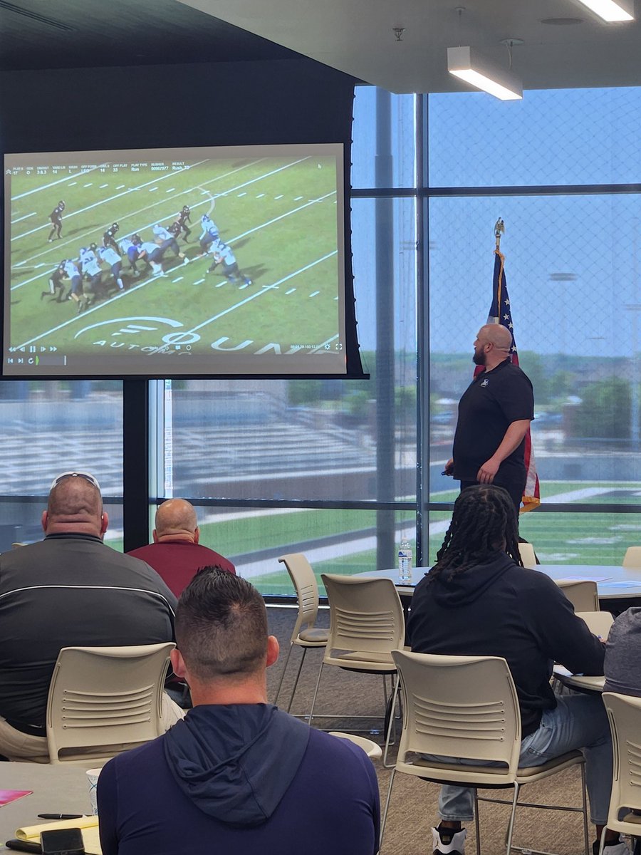 We are back at it after a great lunch from <a href="/wingstop/">Wingstop</a> and <a href="/childrens/">Children's Health</a> with Coach Brett Curbo from Midlothian High School. They know how to RUN THE BALL!