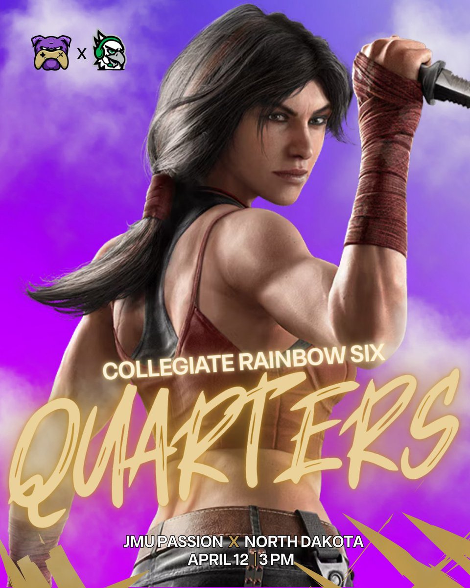 JMU Esports (@jmu_esports) on Twitter photo Happy Saturday Dukes! Today we're having a special stream where some of our Rainbow Six players will be competing in the Quarterfinals of the Rainbow Six Collegiate Championship! Tune in to our Twitch to catch the match vs <a href="/UofNDesports/">University of North Dakota Esports</a> at 3pm to see if they advance to the semis! Happy Saturday Dukes! Today we're having a special stream where some of our Rainbow Six players will be competing in the Quarterfinals of the Rainbow Six Collegiate Championship! Tune in to our Twitch to catch the match vs <a href="/UofNDesports/">University of North Dakota Esports</a> at 3pm to see if they advance to the semis!