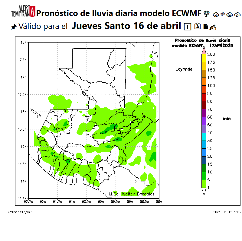 AlertaGt502's tweet photo. ✅El Miércoles y Jueves Santo pueden presentarse lluvias muy fuertes en Franja Transversal del Norte #FTDN, Caribe, comienzan a elevarse las temperaturas máximas de hasta 40ºC en la Costa Sur
#ClimaGt #TraficoGt #LluviasGt
#SistemaDeAltaPresión #AltaPresión
#TiempoGt #TransitoGt https://t.co/uXoNhE0dZ3