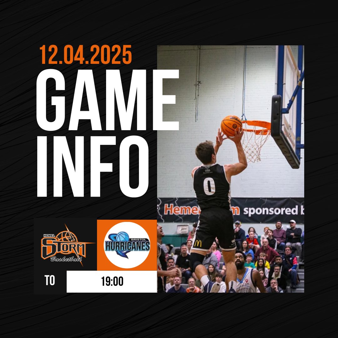 Not long now until tip at 7.00pm for this evening’s NBL Division 1 playoff quarter final at home against Bristol Hurricanes. 

Match tickets ⬇️
bit.ly/3MkTvFs

📊: …livestats.dcd.shared.geniussports.com/u/BBE/2648719/

📹 : youtube.com/live/QquRTKSD_…

#ItsStormSeason⛈️