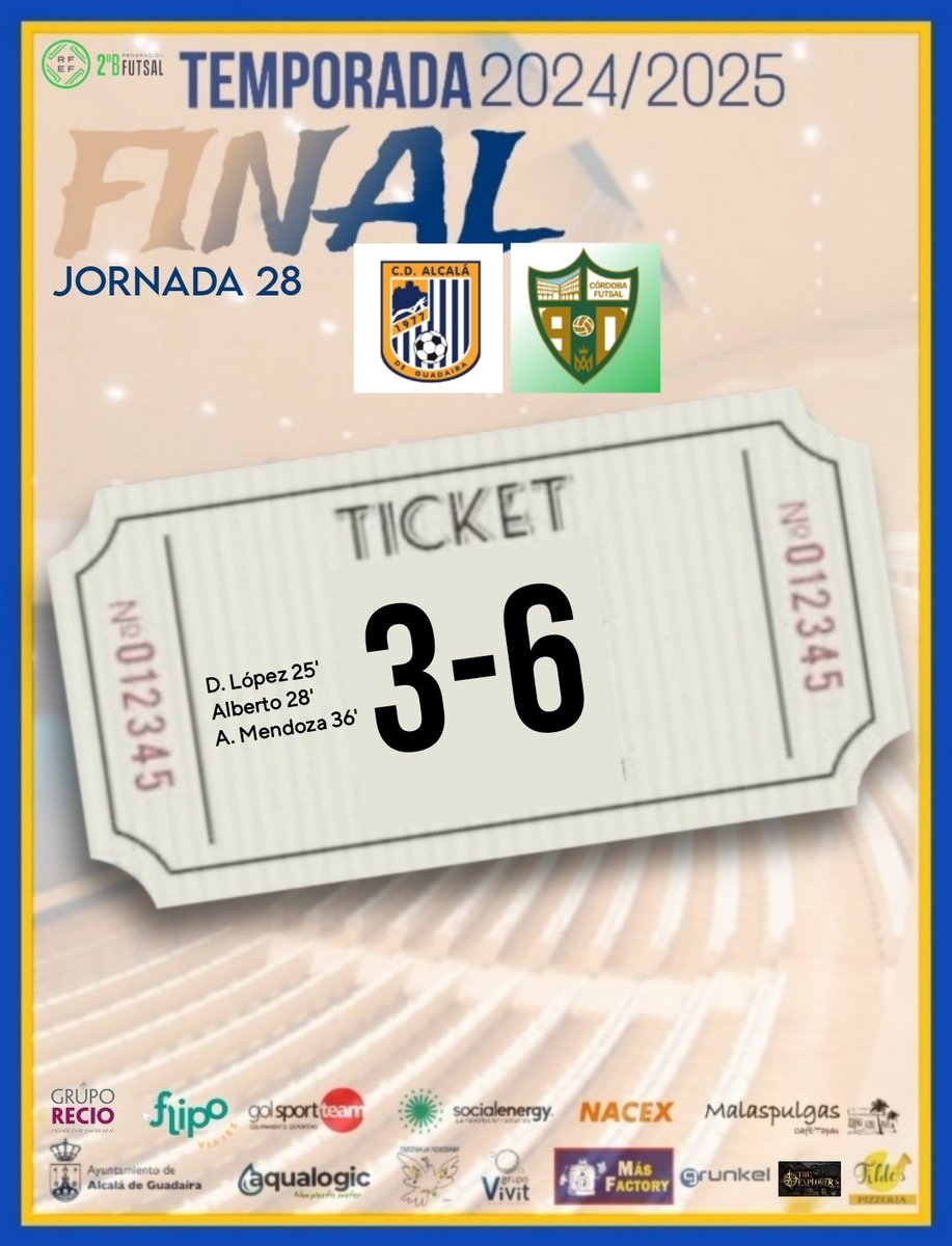 40'⏱️ | Final del partido en el Distrito Sur.

Caemos derrotado, dándolo todo en un gran esfuerzo de los nuestros, ante un buen <a href="/CordobaFutsal/">Córdoba Patrimonio de la Humanidad</a> "B", fiel a su juego y que aprovecho mejor las ocasiones que tuvo. 

#Socialenergy #Somos41500 #GV2B #J28