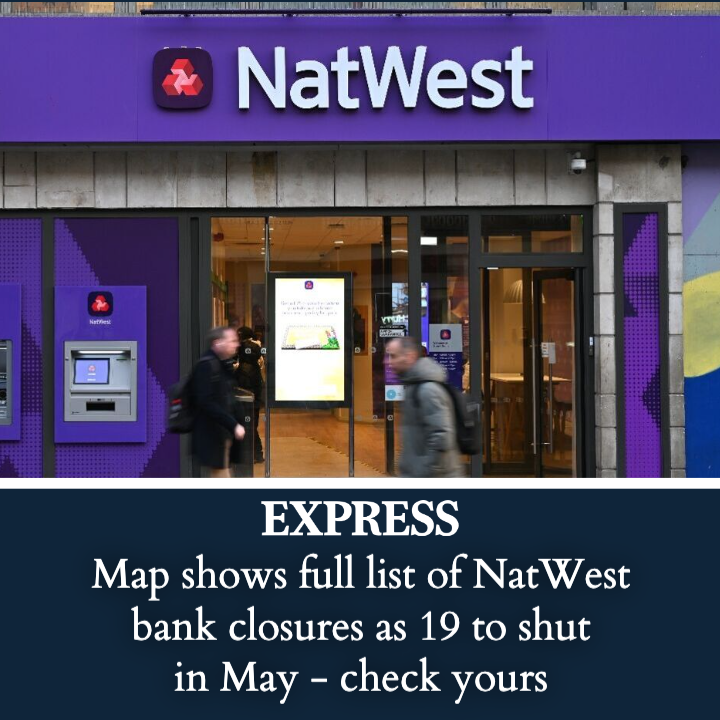 Daily_Express's tweet image. Another major blow to the high street 😮

express.co.uk/finance/person… #DailyExpress #NatWest