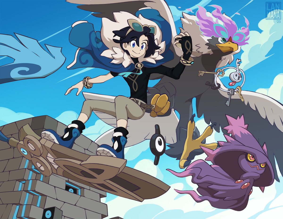 Pokemon trainer Locke with his team! #OCPokemonCollab