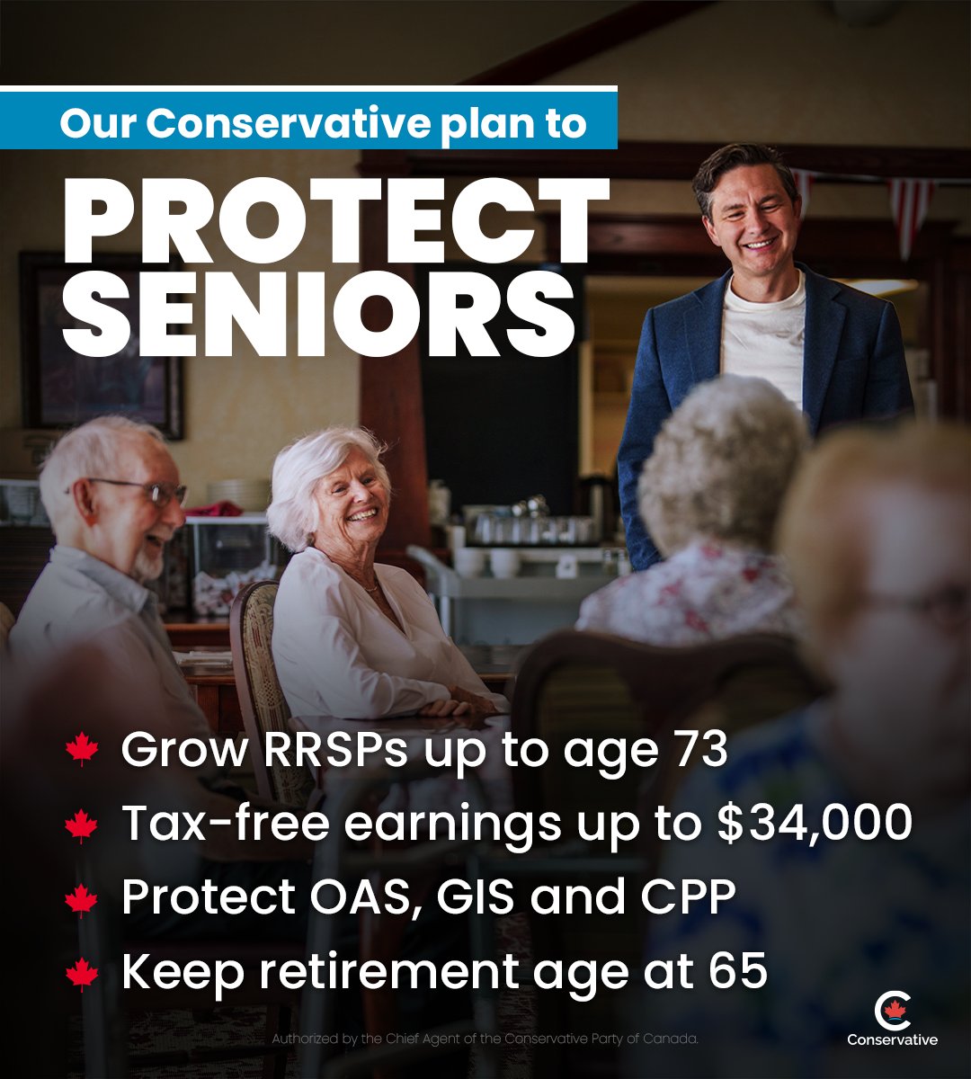 Our Conservative Economic Action Plan will let working seniors earn $34,000 tax-free, $10,000 more than currently, and allow them to keep their RRSP growing until age 73. 

All while protecting OAS, GIS and CPP by keeping the retirement age at 65.

You earned it. Bring it home —