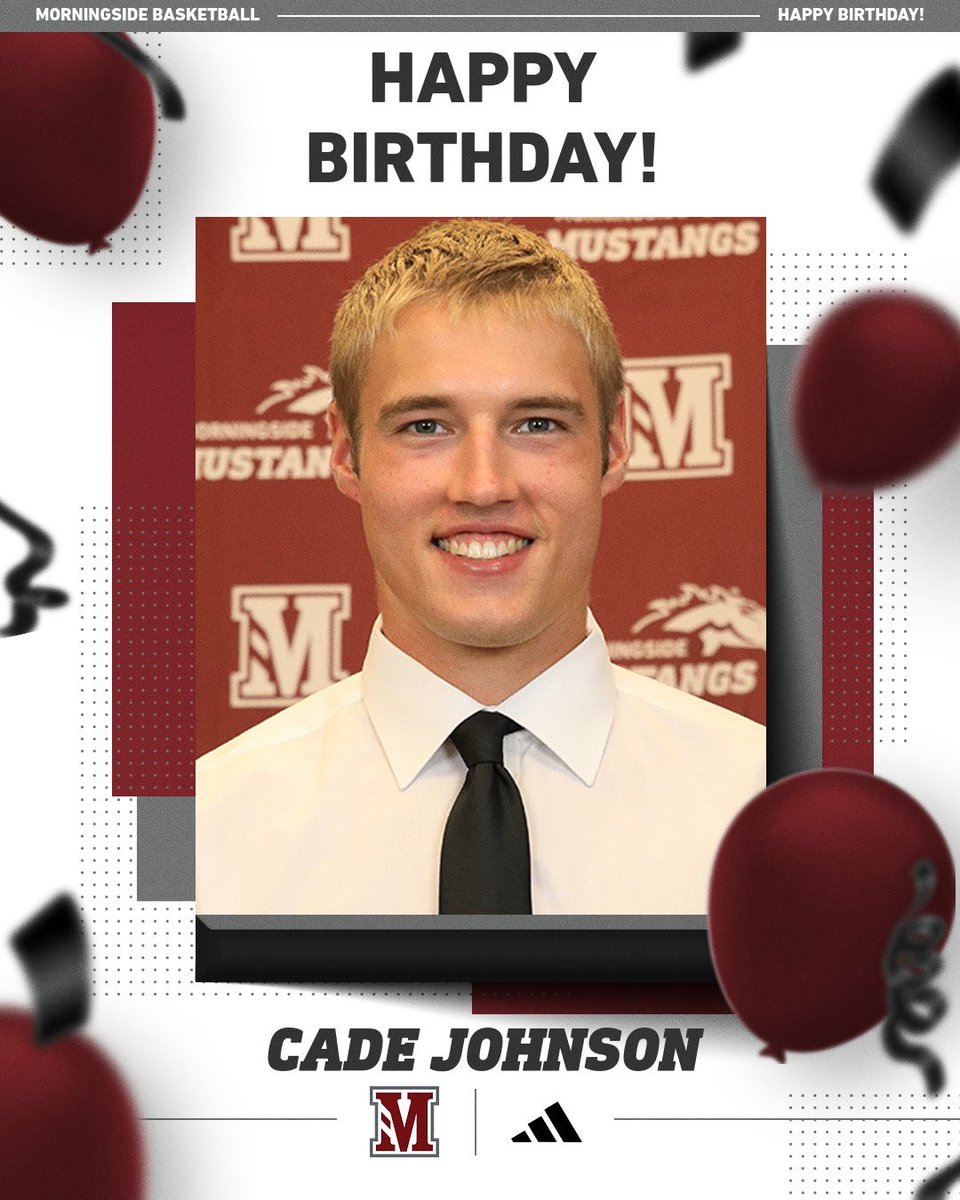 Morningside University Basketball (@msidembb) on Twitter photo Mustang Nation: Please help us wish Sophomore Guard <a href="/Cadej121/">Cade Johnson</a> a happy birthday!
#ALLIN πππ΄ Mustang Nation: Please help us wish Sophomore Guard <a href="/Cadej121/">Cade Johnson</a> a happy birthday!
#ALLIN πππ΄