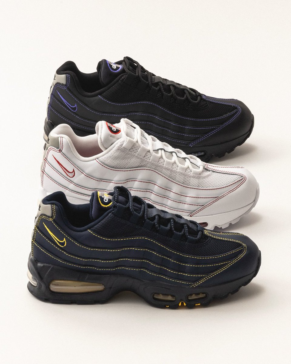 ModernNotoriety's tweet photo. Nike Air Max 95 OG "Contrast Stitch" Pack (2025) https://t.co/bkq2MmTaFa
