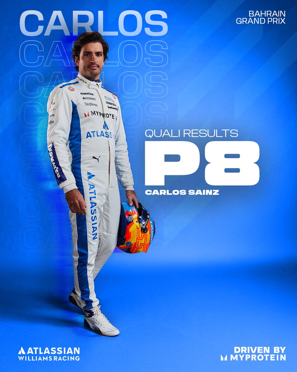 VAMOS, Carlos 👏

P8 on the grid tomorrow, let's go 🌶

#DrivenByMyprotein <a href="/Myprotein/">Myprotein</a>