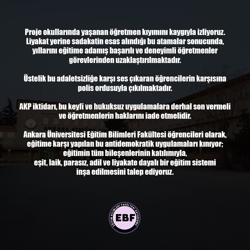 AKP iktidarı, bu keyfi ve hukuksuz uygulamalara derhal son vermeli ve öğretmenlerin haklarını iade etmelidir!

#lisemedokunma

<a href="/egitimsen/">Eğitim Sen</a> 
<a href="/egitimis/">Eğitim-İş</a>