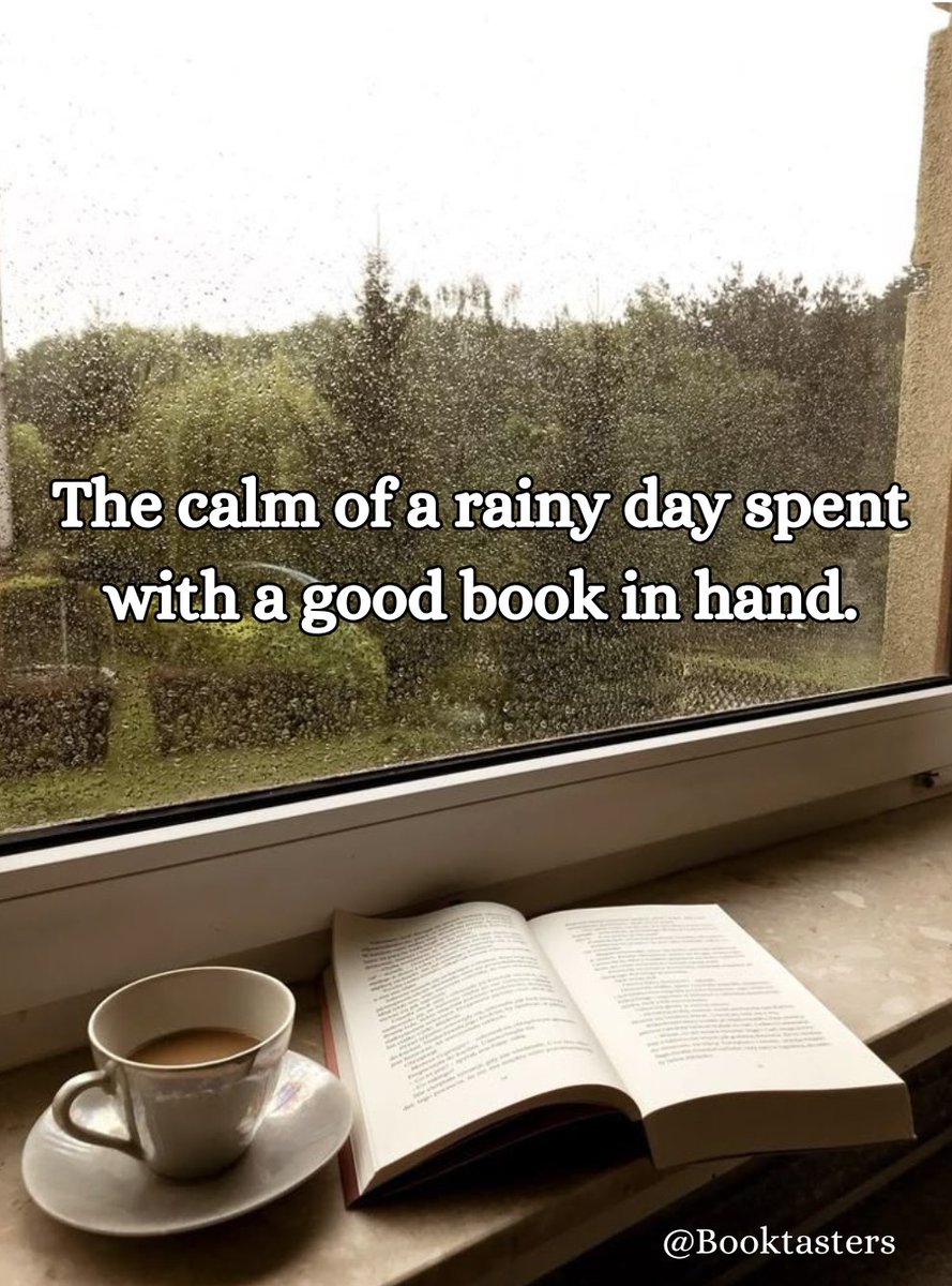 The perfect way to unwind: curling up with a book on a rainy day. 📚🌧️