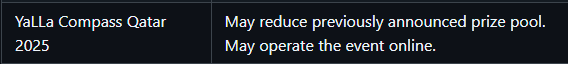 No hate about anything but honestly, there's is a lack of transparency from <a href="/CounterStrike/">CS2</a> &amp; <a href="/YaLLaCompass/">YaLLa Compass</a> to the teams, players, and fans

1.- I've been asking Grok &amp; ChatGPT, giving them the Valve's github and cs2 rulebook

2.- Both of them say the same, #Yalla should be using