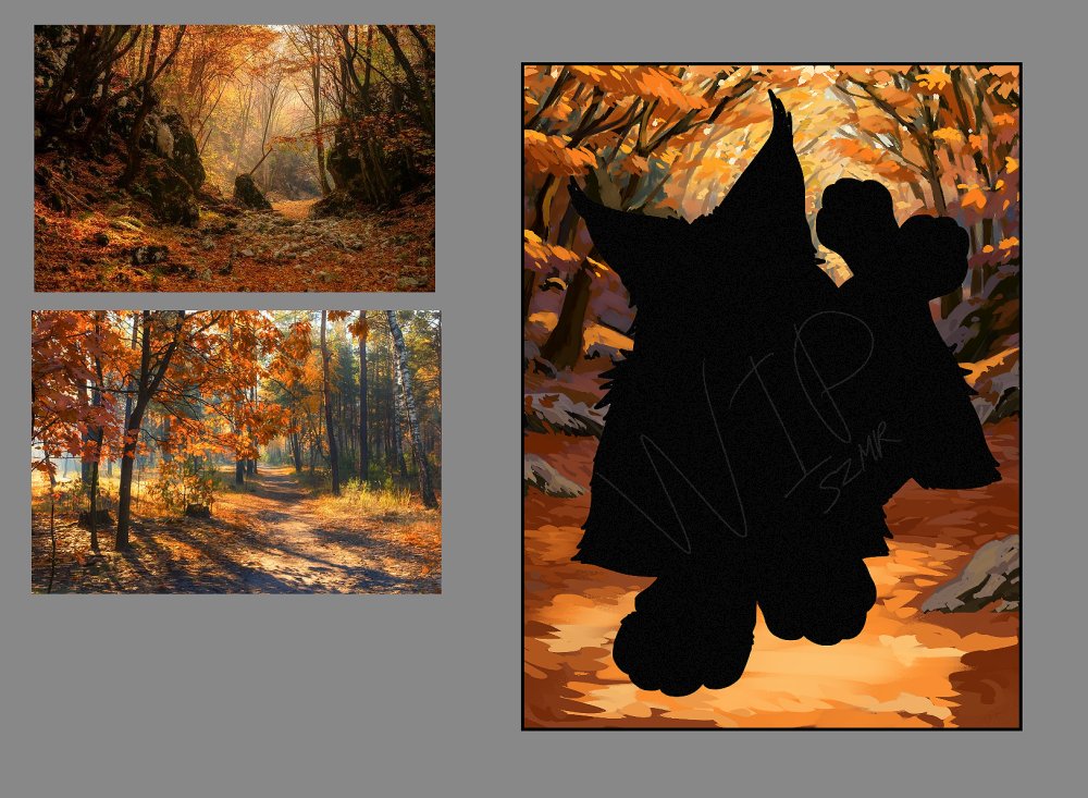 It's heartwarming to receive such positive feedback🥰 So, here is a picture showing the process of background making (having photo references is always helpful)!