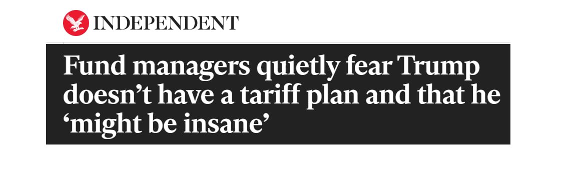 BullomoBroker's tweet photo. #Trump #Tariffs #USA

Fund managers worry Trump has no clear tariff strategy—some even fear he might be unhinged.
— The Independent https://t.co/OLtznAtked