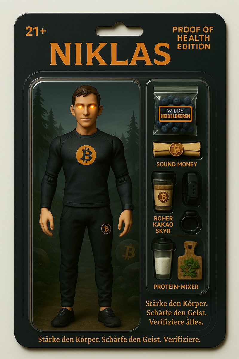 Ghosth_nter's tweet photo. Niklas @Nik21BTC - Proof of Health Edition
Die einzige Actionfigur, die deinen Körper stärkt, deinen Geist schärft und dein Node niemals schlafen lässt.
21+, laser eyes, zero fiat.
#Bitcoin #HealthyLiving #ActionFigure #ProofOfHealth https://t.co/Ge8gu0jKPL