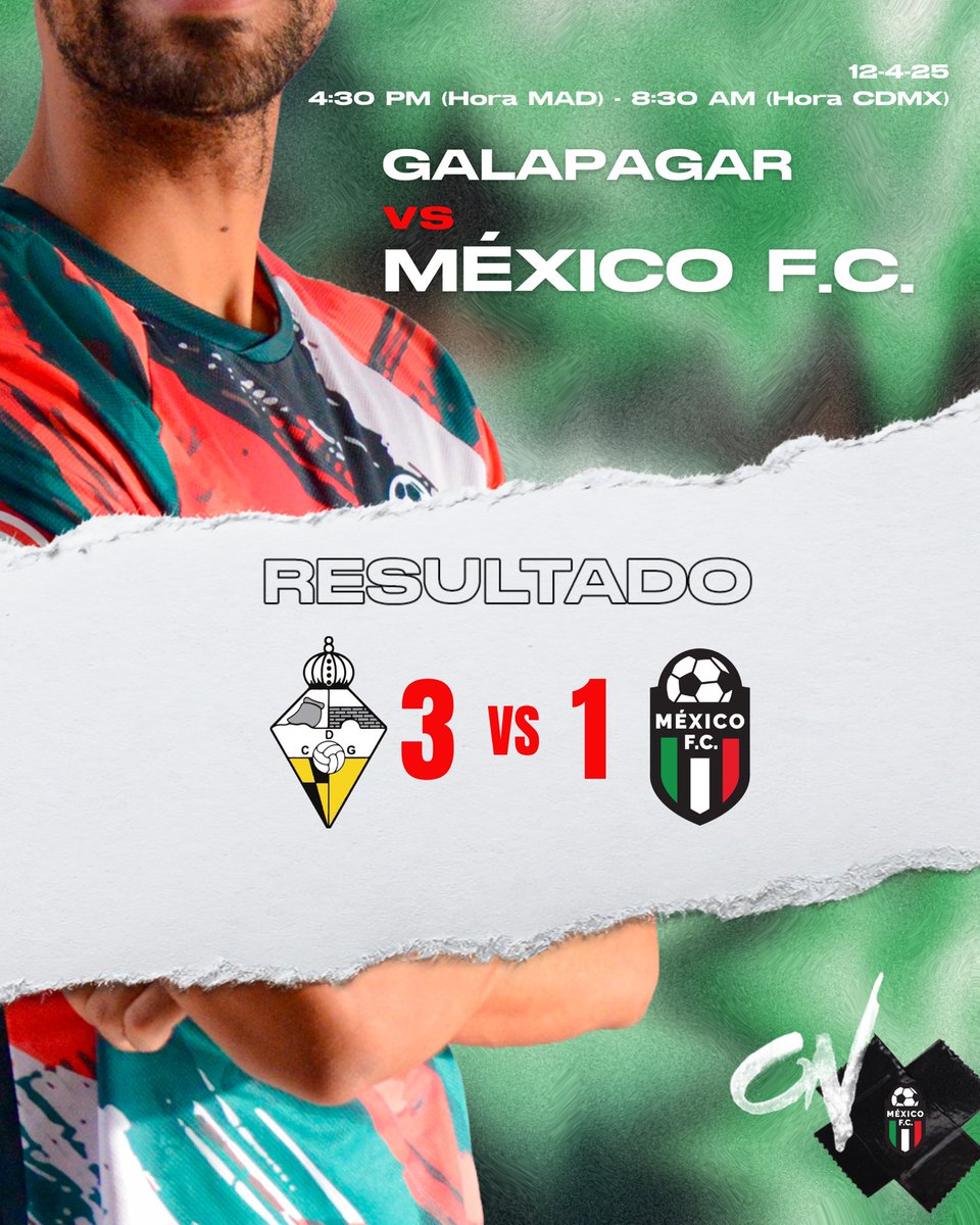 CMexicoFC's tweet image. ¡𝑭𝒊𝒏𝒂𝒍 𝒅𝒆𝒍 𝒑𝒂𝒓𝒕𝒊𝒅𝒐!

Galapagar ⚪️🟡 3-1 México FC 🇲🇽

Seguimos trabajando, partido complicado para el equipo 

#MéxicoFC🇲🇽