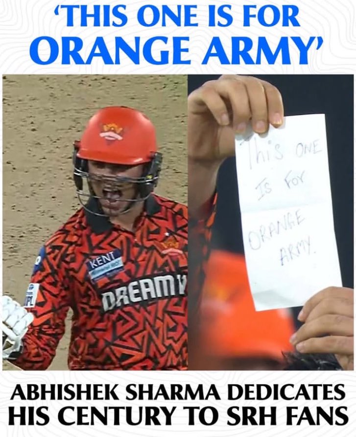 moeinsarwar's tweet photo. Orange Army Loves You 
@IamAbhiSharma4🧡
#SRHvsPBKS https://t.co/tt4KhegHvP