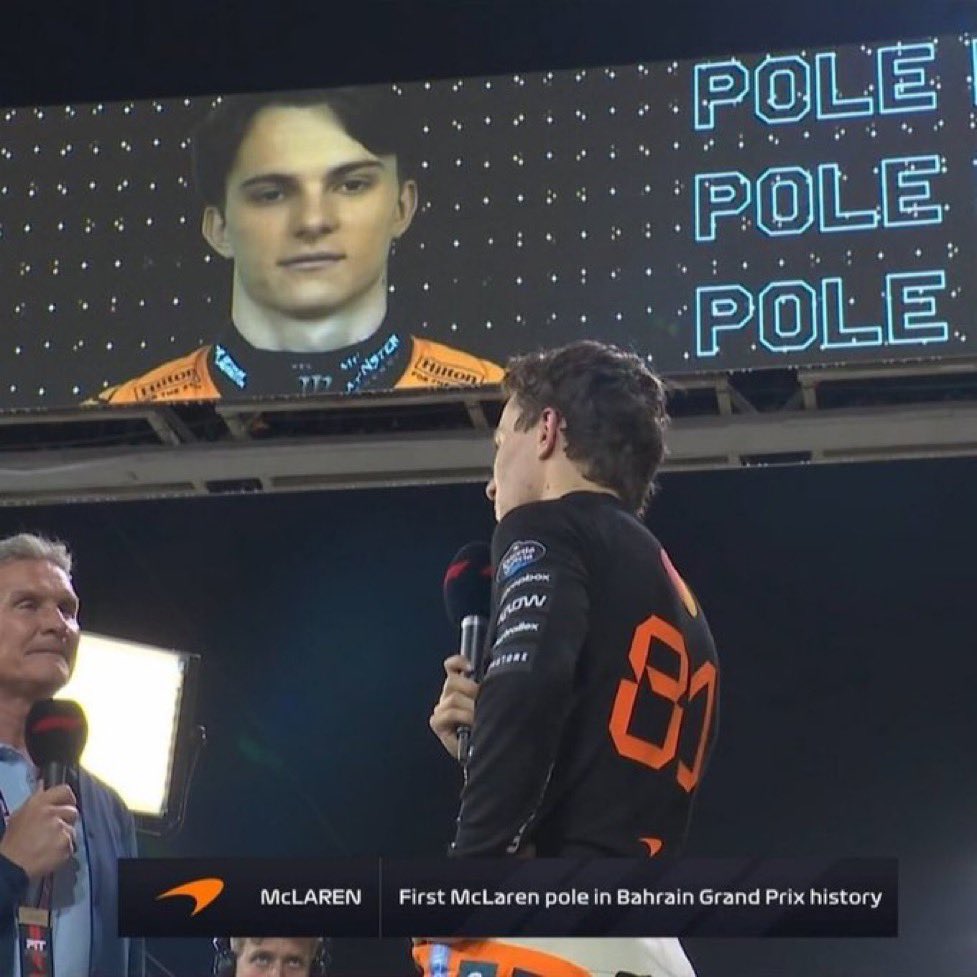 “first mclaren pole in bahrain gp history” OH MY BOY REALLY IS MAKING HISTORY 🤧🤧❤️