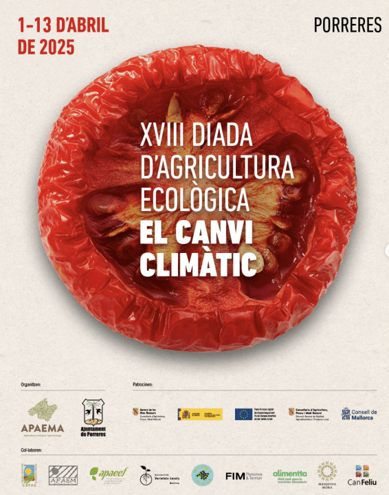 Demà se celebra a <a href="/AjuntPorreres/">Ajuntament de Porreres</a> la #XVIIIDiadadAgriculturaEcològica amb el lema #Elcanviclimàtic. Organitzada per <a href="/APAEMA/">APAEMA</a>, és la major exposició i venda de productes ecològics amb certificació de les Illes Balears. Activitats de 9 a 16h. Prpgrama: artsmallorca.com/ca/esdevenimen…