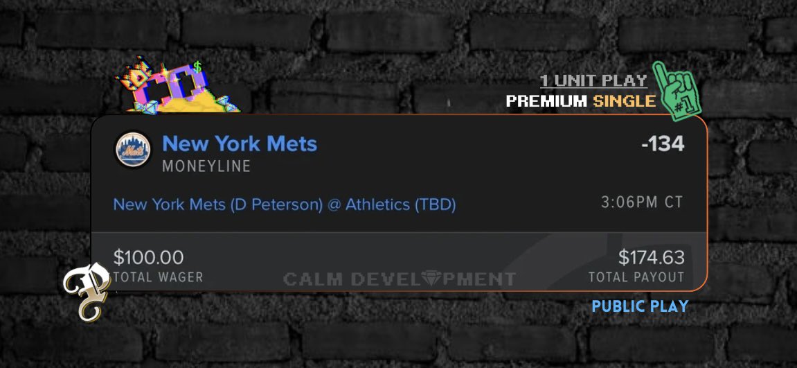 CalmDevPicks's tweet image. (04/12) Mets ML, Tail or Fade, BOL!