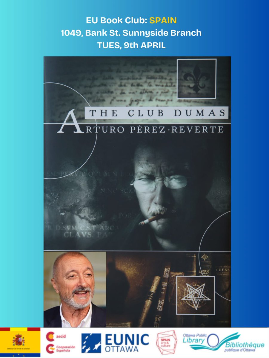 EmbEspCanada's tweet image. Gracias #ottawapubliclibrary por acoger una presentación y reflexión de &quot;El Club Dumas&quot; 📚. Celebramos la literatura 🇪🇸 en 🇨🇦! 
Thank you #Ottawapubliclibrary for hosting a presentation and analysis of &quot;The Dumas Club&quot; 📚. We continue celebrating 🇪🇸 literature in 🇨🇦! 
#EUNIC…