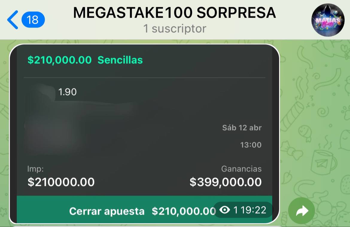 Matiasbets_VIP's tweet photo. ¡BUUUUUUENOOOOOOS DIAS MI GENTE!

UNANSE AL CANAL GRATUITO, RECUERDEN QUE AHI DEJO TODOS LOS PICKS TOTALMENTE GRATIS. https://t.co/qzHvwp4UDl
