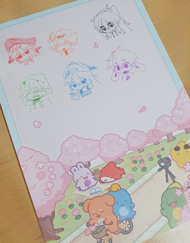 색깔볼펜 이쁘다