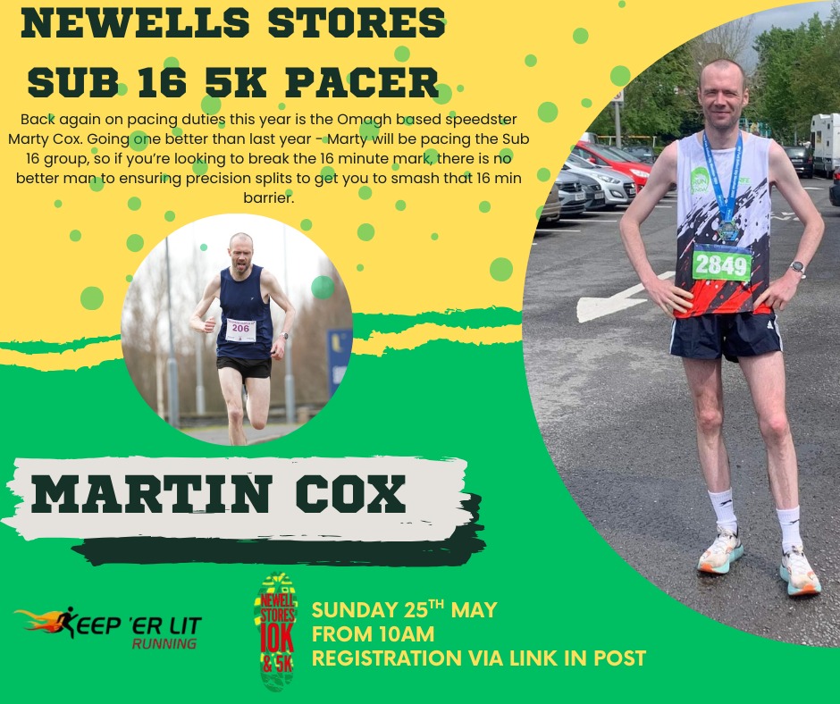 🔥Newell5k Sub16 Pacer🔥

Sub16 Minute Pacer for our Ultra Fast 5k Course. 

Martin Cox, who last year paced our Sub17 group to perfection, is back again - bringing his superb current form to the elite field for Newells 5k for a Sub16 masterclass.

in.njuko.com/newell-5k--10k…