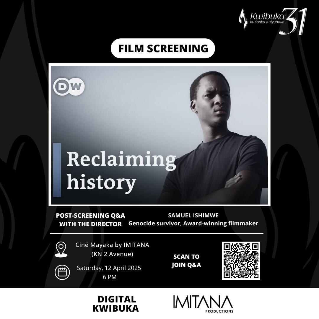 If you were unable to join us for the screening, you can watch the film on YouTube 👇🏾
youtube.com/watch?v=T9DOER…

You can also join us for the Zoom Q&amp;A with Samuel Ishimwe at 8:35 PM.
us06web.zoom.us/j/82805521877?…

Meeting ID: 828 0552 1877
Passcode: 920120

#Kwibuka31