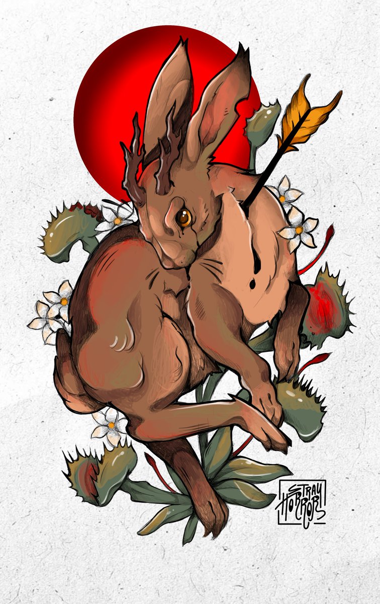 StrayHorrors's tweet photo. Exercise in Neotraditional - Jackalope flash tattoo!

This is the kind of style I want to specialize in once I start tattooing more! https://t.co/RJ8INXXgUg