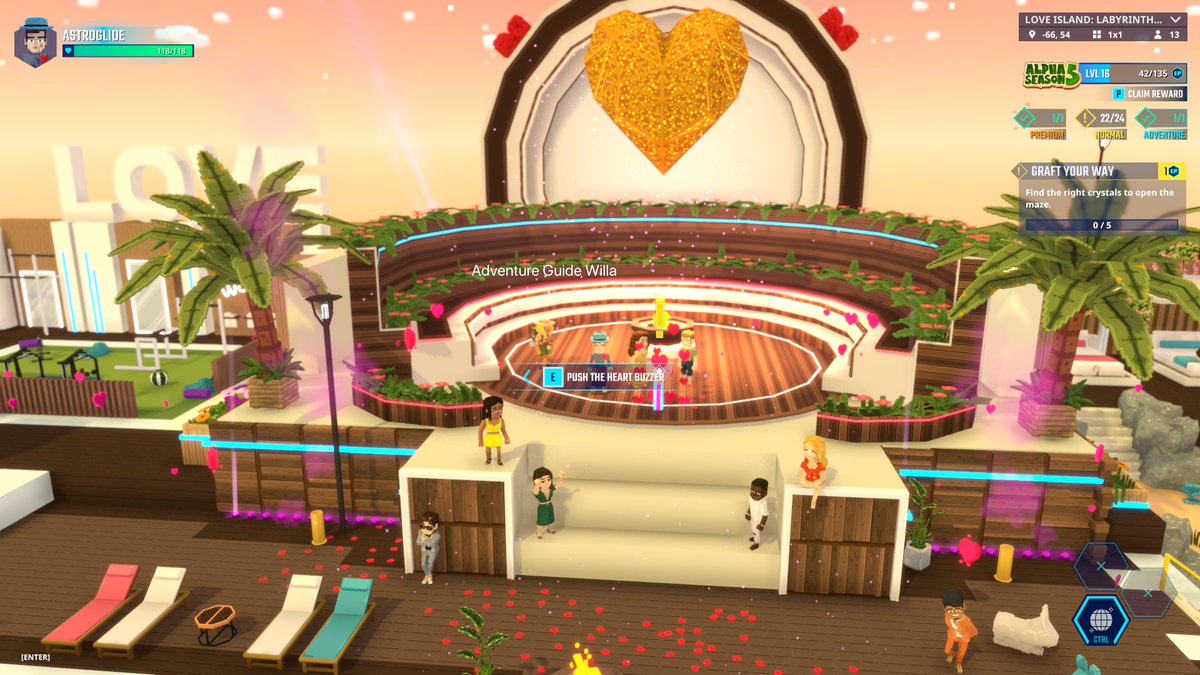 awiesel's tweet photo. We're at the Love Island fire pity waiting to get our heads turned 👀 @TheSandboxGame https://t.co/s93wuk27FH #AlphaSeason5 https://t.co/ZCNGILPyNX