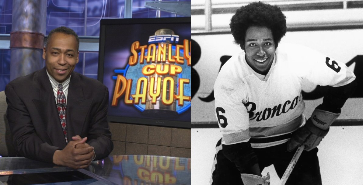 bhofheimer_espn's tweet photo. Legendary ESPN voice/hockey host John Saunders would've loved tonight's #MFrozenFour Championship between Western Michigan/BU (730p ET, ESPN2).

John was a member of the 1975-76 @WMUHockey team, along w/ his brother Bernie - a @WMUBroncos HOFer. Good luck to John's Broncos. https://t.co/vwUMyhLUcW