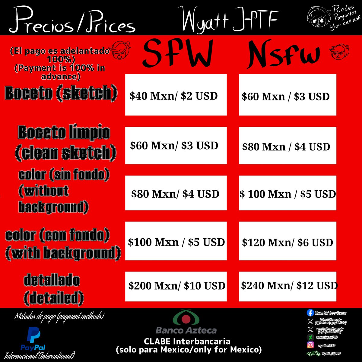 DyDyw265442's tweet photo. Comisiones Abiertas 
Estilos Htf, furry, anime y hs
Pagos por adelantado vía Paypal (global) y transferencia CLABE (para México)
Mándame DM si te interesa 
#opencomissions #furryartnsfw #sfw #nsfwtwt #furrycommission #htf #furryfandom #AnimeArt #ocs https://t.co/FayqMRJnmV