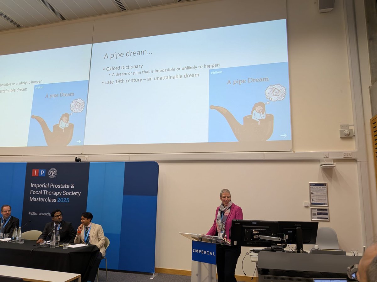 IP_London's tweet photo. Capping off a fantastic two days of the #IPFTSmasterclass25 is @mrsprostate - can we ever run an RCT comparing focal to radical therapy in prostate cancer? Or is it a #pipedream? 🤔 #IPFTSmasterclass25 https://t.co/W4mi0JYvOR