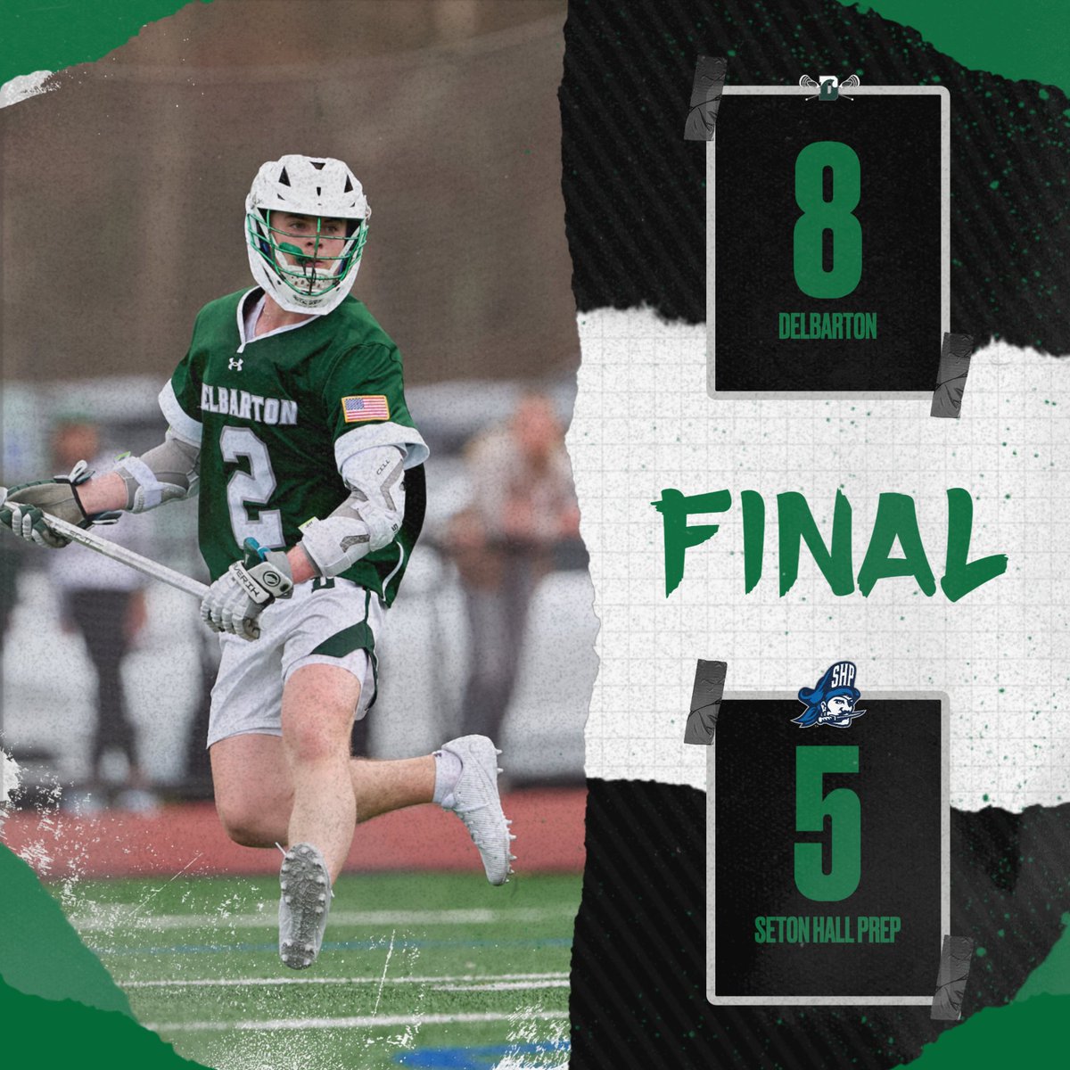 Final from Morristown
8-5 <a href="/DelbartonLax/">Delbarton Lacrosse</a> victory over Seton Hall Prep.