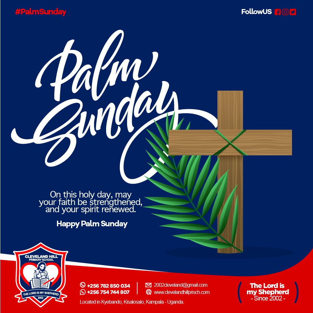 ClevelandHillp1's tweet photo. Wishing you a blessed #PalmSunday filled with the love and presence of Jesus Christ. #HappyPalmSunday #PalmSunday2025 #Jinja #Walukuba https://t.co/aiVlfL4dGD