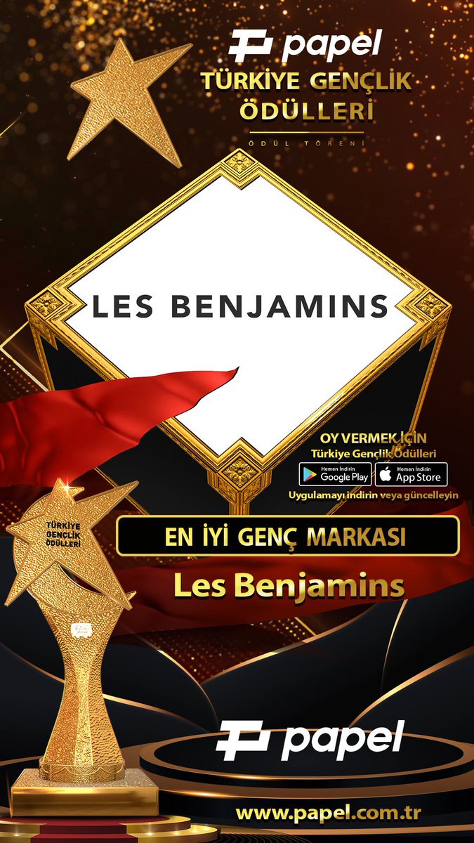 Papel Türkiye Gençlik Ödülleri oylama süreci başladı. Türkiye Gençlik Ödülleri uygulamamızı indirip  tüm kategorilerde oy kullanabilirsiniz.

#PapelTürkiyeGençlikÖdülleri
#eniyigençmarkası